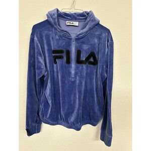 MEDIUM VINTAGE FILA VELOUR TRACK JACKET PURPLE 3/4 ZIP UP